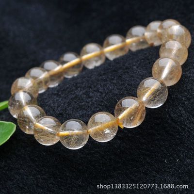 【純天然金發晶鈦晶圓珠手鏈 編號y102y15】價格,廠家,圖片,手鏈,東海縣盛飾珠寶-